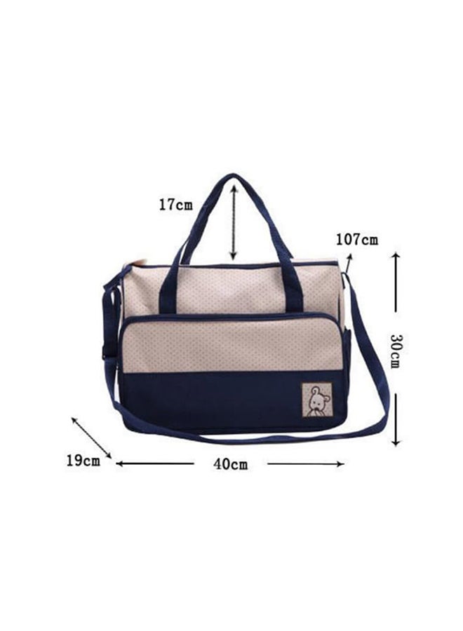 5-Pieces Fashion Multifunction Large Capacity Dots Bear Patchwork Diaper Bags Set - Image 3
