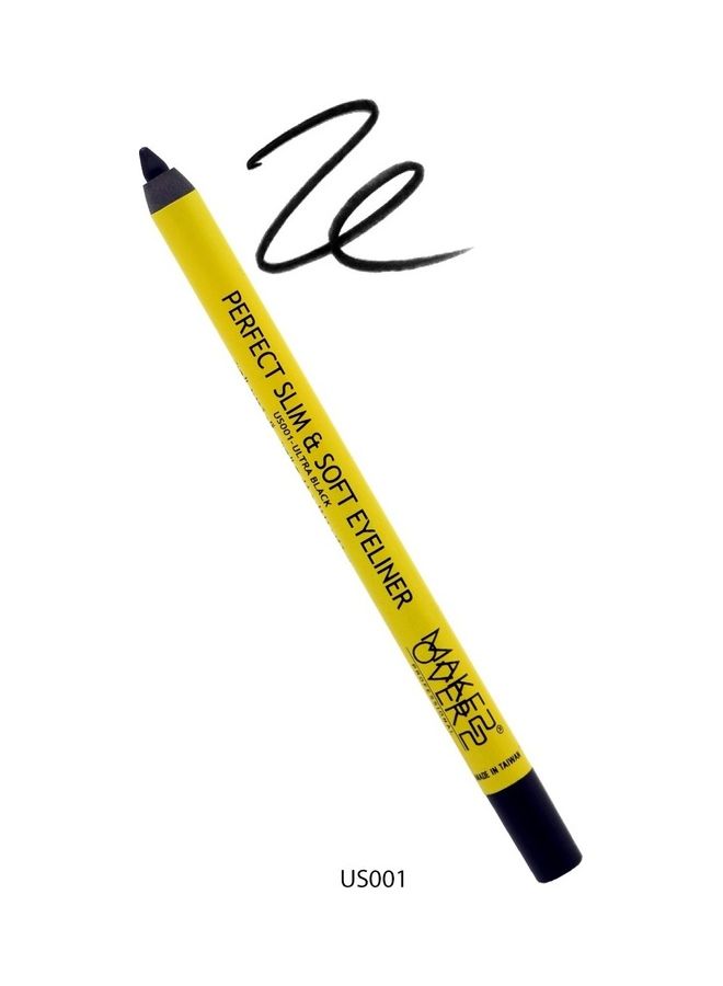 MAKE OVER 22 Slim & Soft Waterproof Ultra Black Eyeliner Black  - Image 1