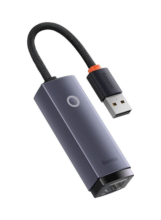 Baseus - USB To Ethernet Nylon Braided USB 3.0 Gigabit Ethernet LAN Laptop Network Adapter Supports Nintendo Switch Windows Linux Apple MacBook OS 10.11- OS 12 Surface Mi Box 3 4 4c Black - Image 1