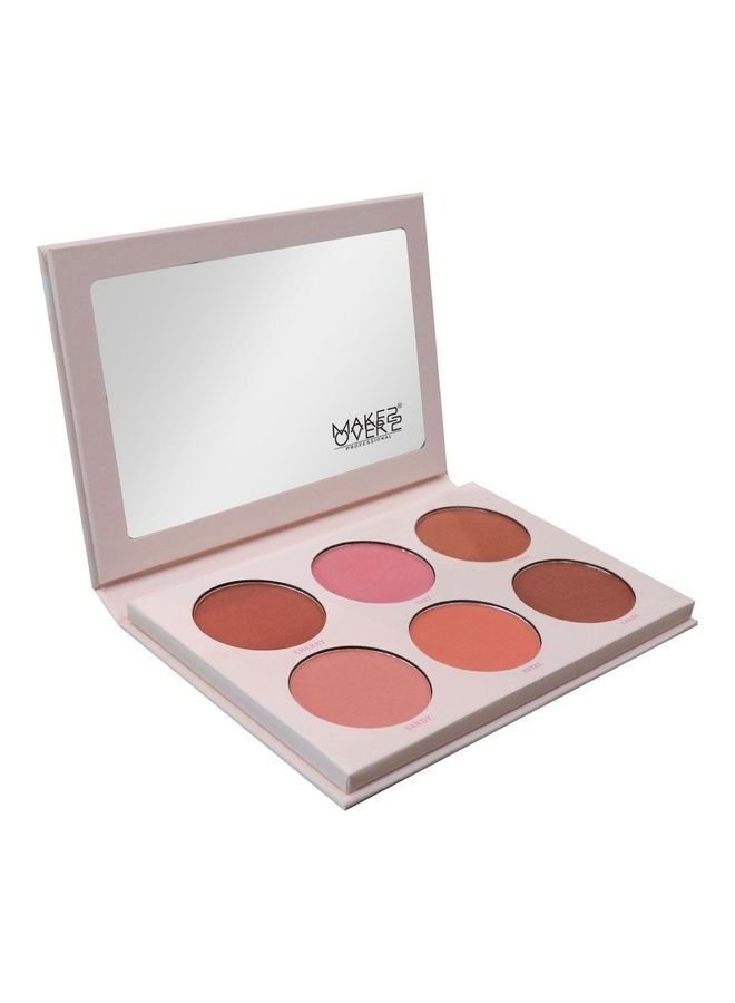 MAKE OVER 22 Candy Cheek Blusher Palette - 6 Colours Multicolour