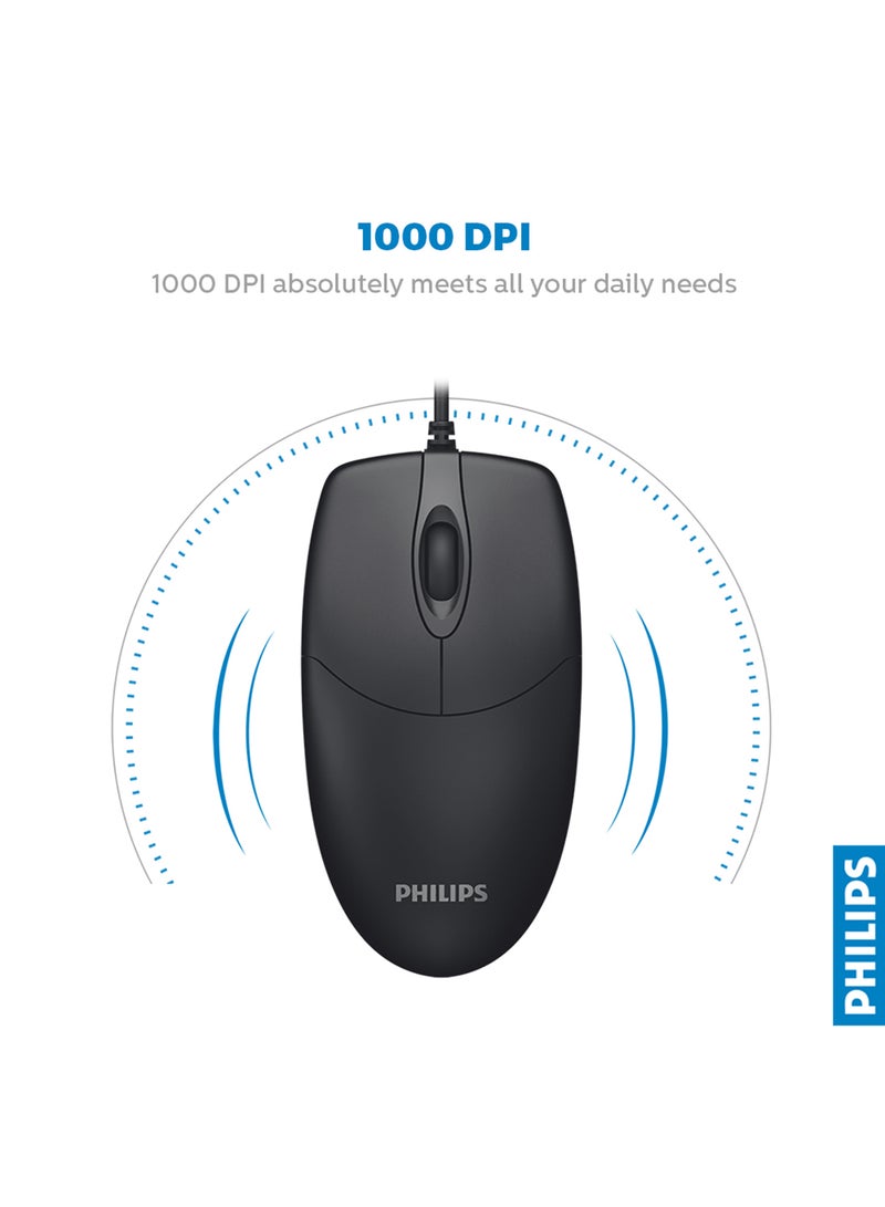 Philips - M234 Wired Mouse Black - Image 1