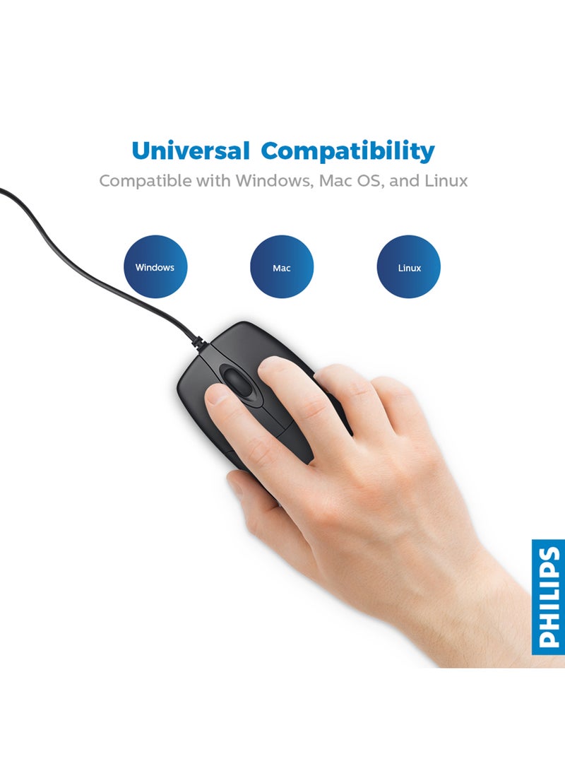 Philips - M234 Wired Mouse Black - Image 1