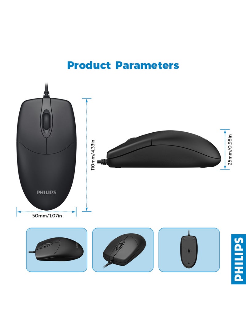 Philips - M234 Wired Mouse Black - Image 1