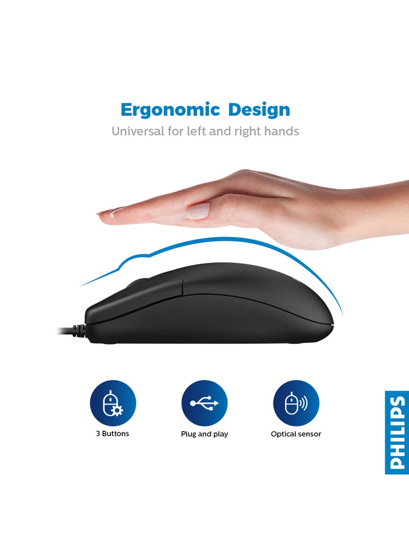 Philips - M234 Wired Mouse Black - Image 1