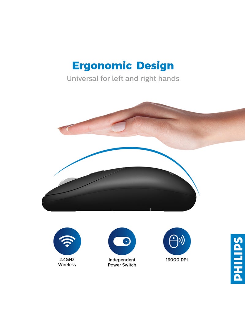 Philips M364 Anywhere Wireless Portability Mouse Black  - Image 5