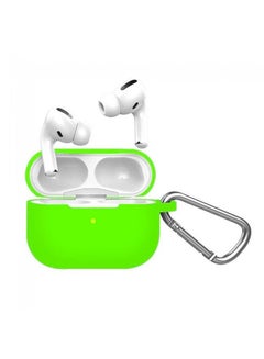 MARGOUN Silicone Case With Carabiner For Apple AirPods Pro Green  - Image 1
