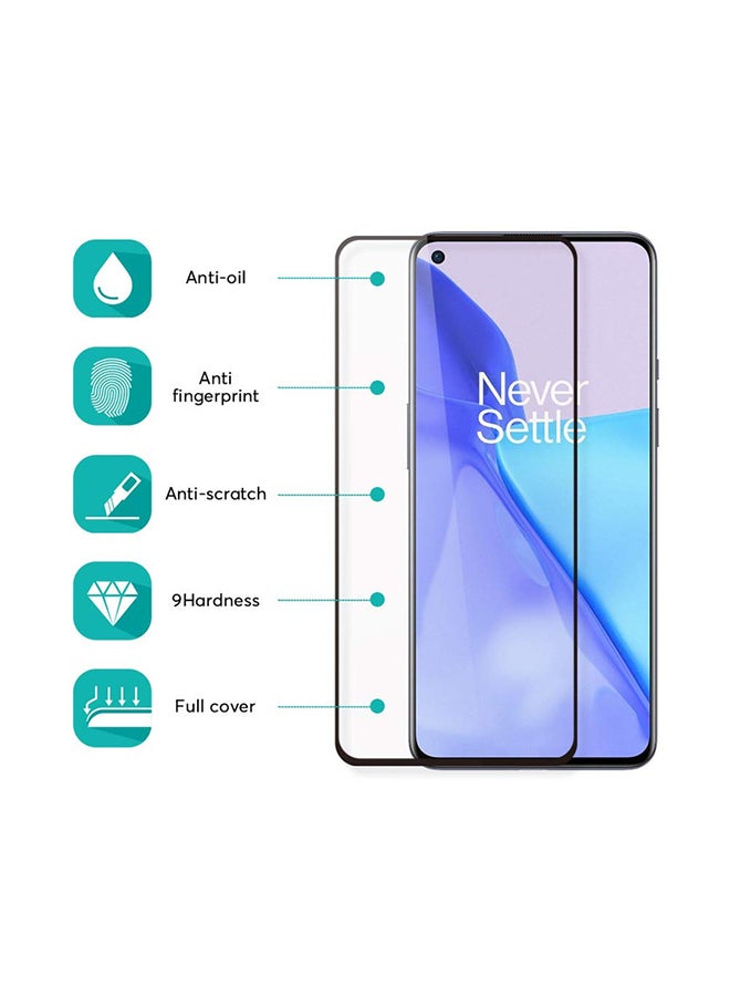 MARGOUN 3D Tempered Glass Screen Protector for OnePlus 9R Clear/Black - Image 2