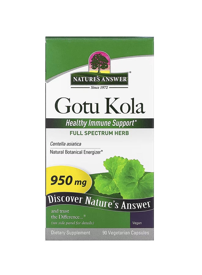 NATURE'S ANSWER Gotu Kola - 90 Capsules Dietary Supplement  - Image 1
