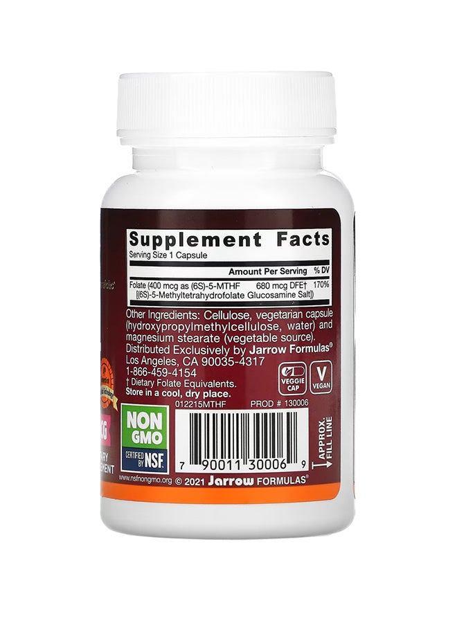 jarrow formulas - Methyl Folate 400 mcg - 60 Vegetarian Capsules - Image 1