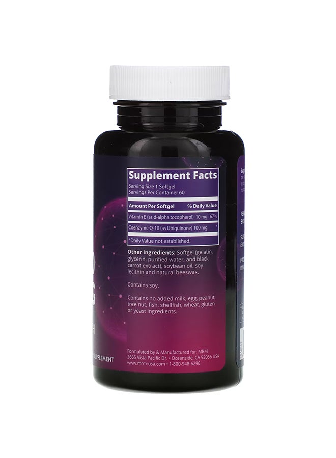 MRM Coq-10 100mg Dietary Supplement - 60 Softgels - Image 2