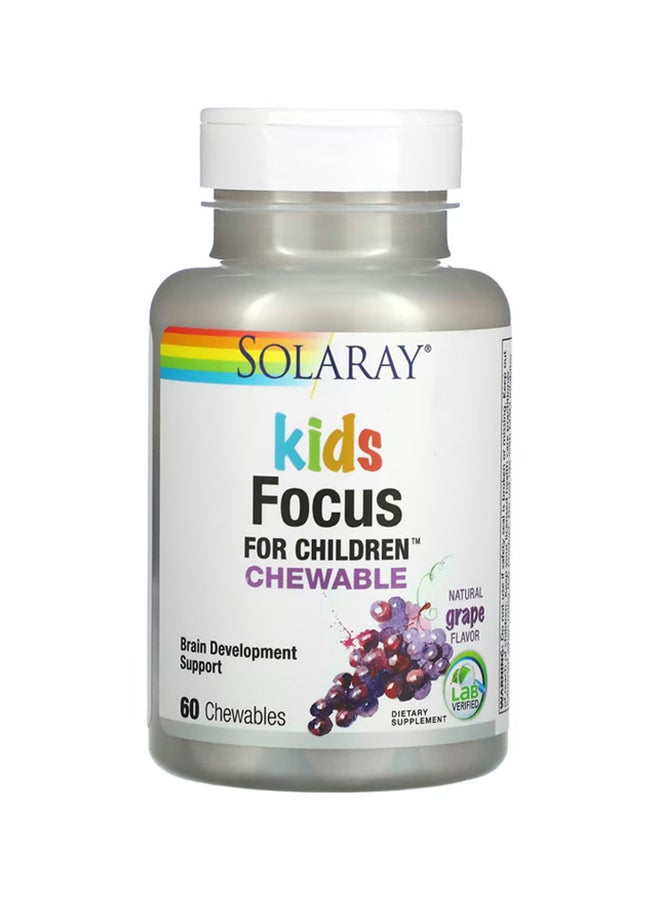 Solaray - Grape Flavour Focus For Children - 60 Chewables - Image 1