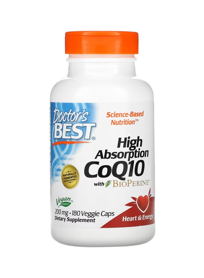 Doctor's BEST High Absorption CoQ10 With BioPerine - 180 Veggie Caps  - Image 1