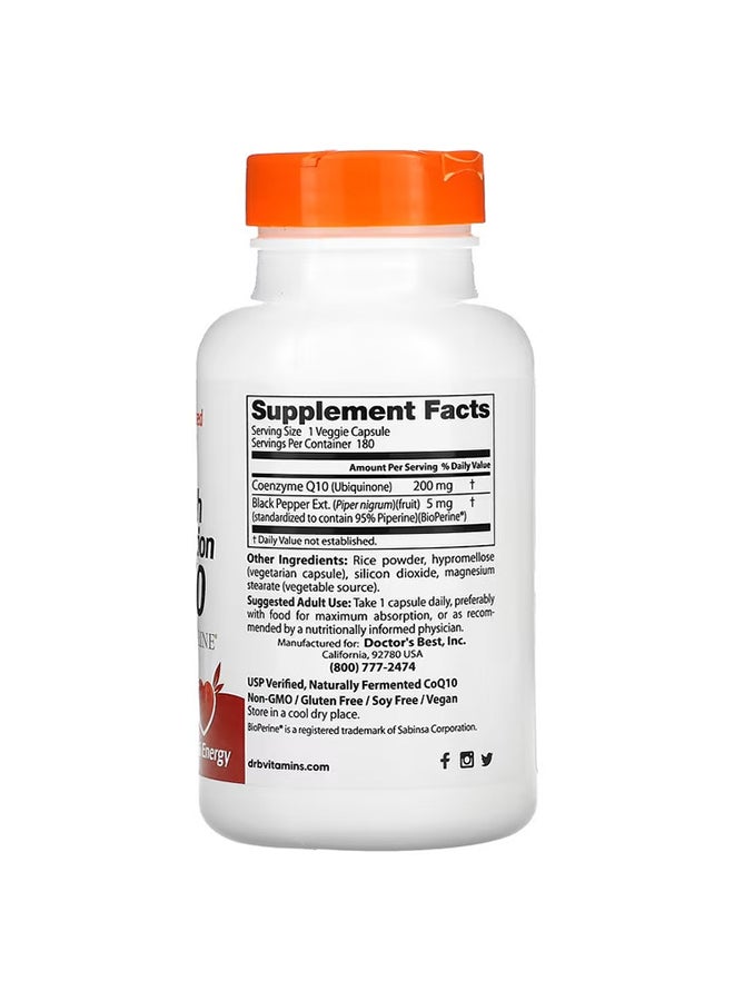 Doctor's BEST High Absorption CoQ10 With BioPerine - 180 Veggie Caps  - Image 2