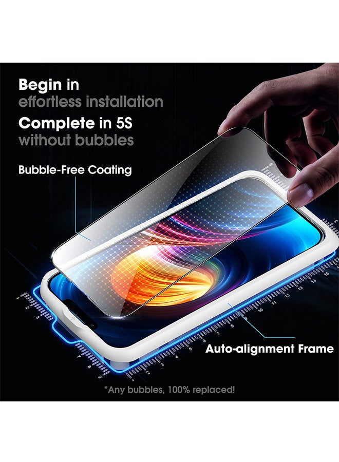 روك بو حماية ضد الكسر من الزجاج المقسى 9H صلابة HD حافظة شفافة صديقة للبيئة إطار محاذاة تلقائية واقي شاشة لهاتف Apple iPhone 14/13/13 Pro 6.1 بوصة - Image 5