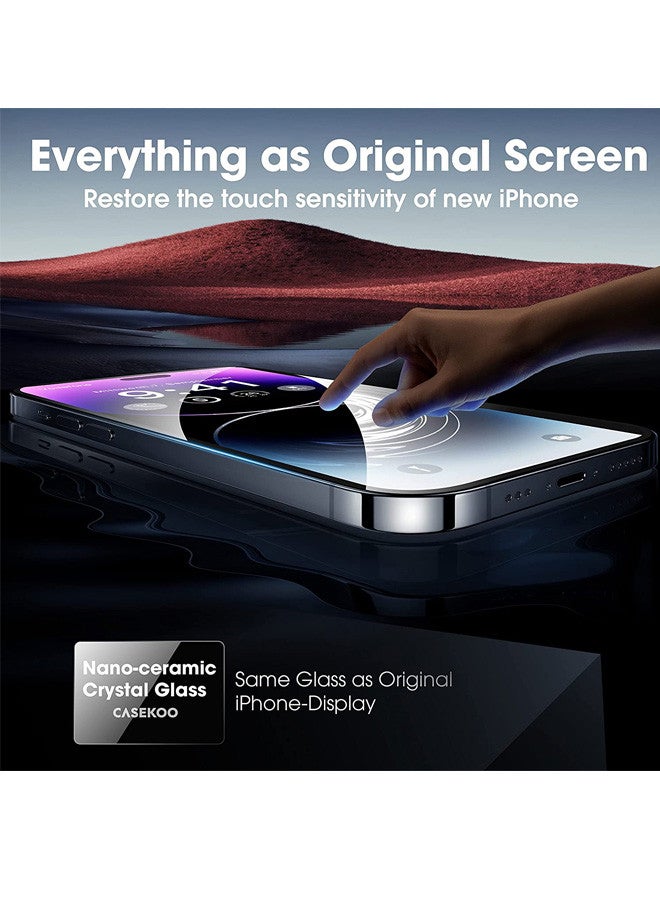 Shatterproof Protection Tempered Glass 9H Hardness HD Clear Case-Friendly Auto-Alignment Frame Screen Protector For Apple iPhone 14 Pro 6.1 inch Clear