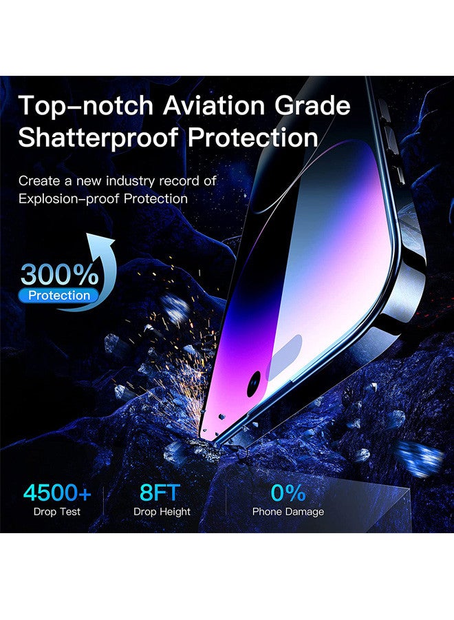 Shatterproof Protection Tempered Glass 9H Hardness HD Clear Case-Friendly Auto-Alignment Frame Screen Protector For Apple iPhone 14 Pro 6.1 inch Clear