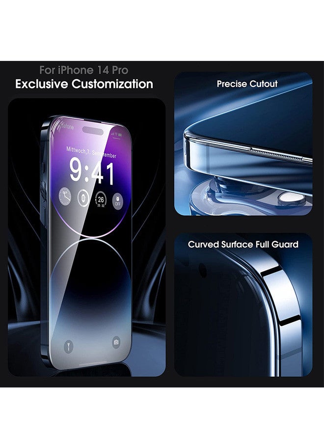 Shatterproof Protection Tempered Glass 9H Hardness HD Clear Case-Friendly Auto-Alignment Frame Screen Protector For Apple iPhone 14 Pro 6.1 inch Clear