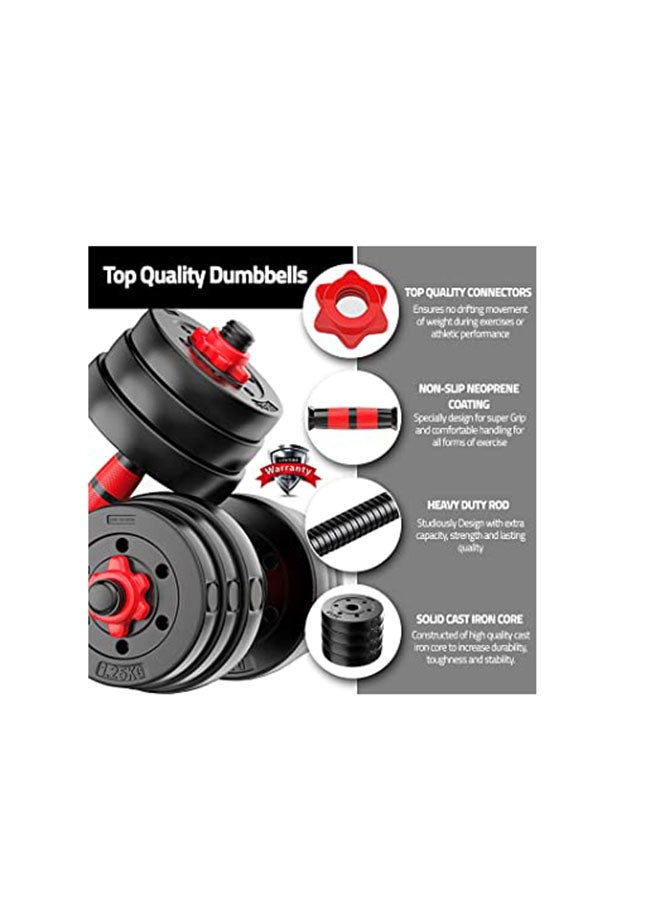 Fitness World - Adjustable Weight Dumbbells Set 15kg 15kg - Image 1