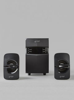 Upbeat 2.1 Multimedia Bluetooth Home Theater Speaker With LED Display, Remote Control, USB Playback (28W Output) EM-3685FT Black Upbeat 2.1