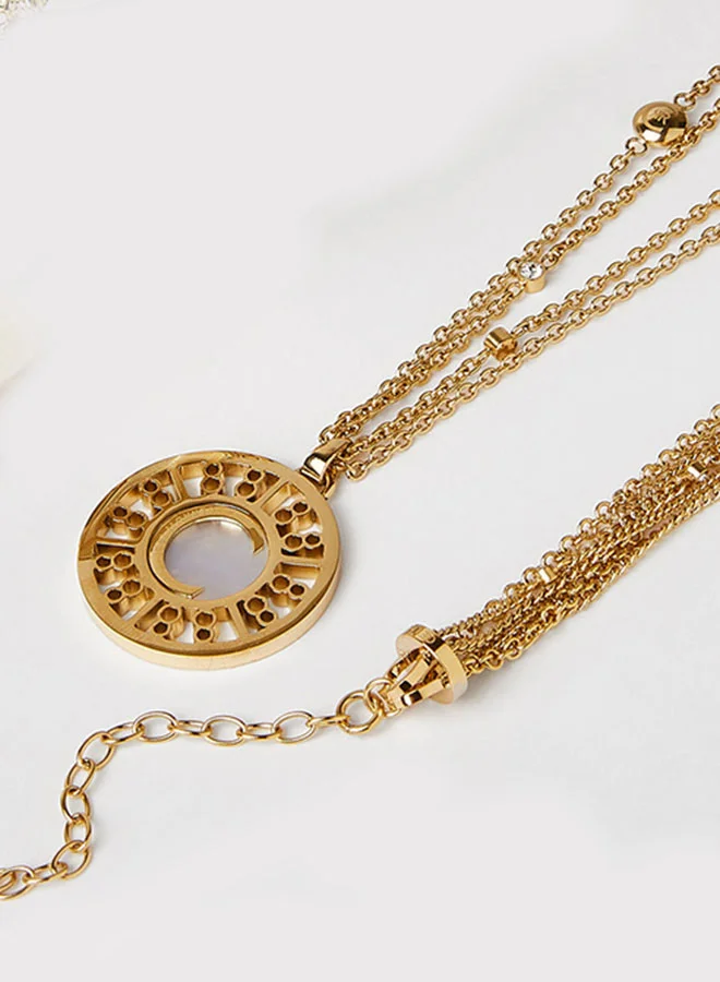 CERRUTI 1881 Gold Plated Chain Necklace With Bracelet And Watch Set