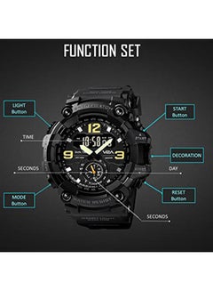 Men's Analog Digital Waterproof And Sport Wrist Watch - 56 mm - Black - v1666277214/N45429610A_7