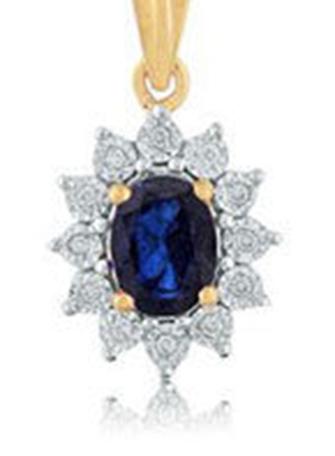 LIALI JEWELLERY 18 Karat Gold Royal Blue Sapphire Pendant  - Image 4