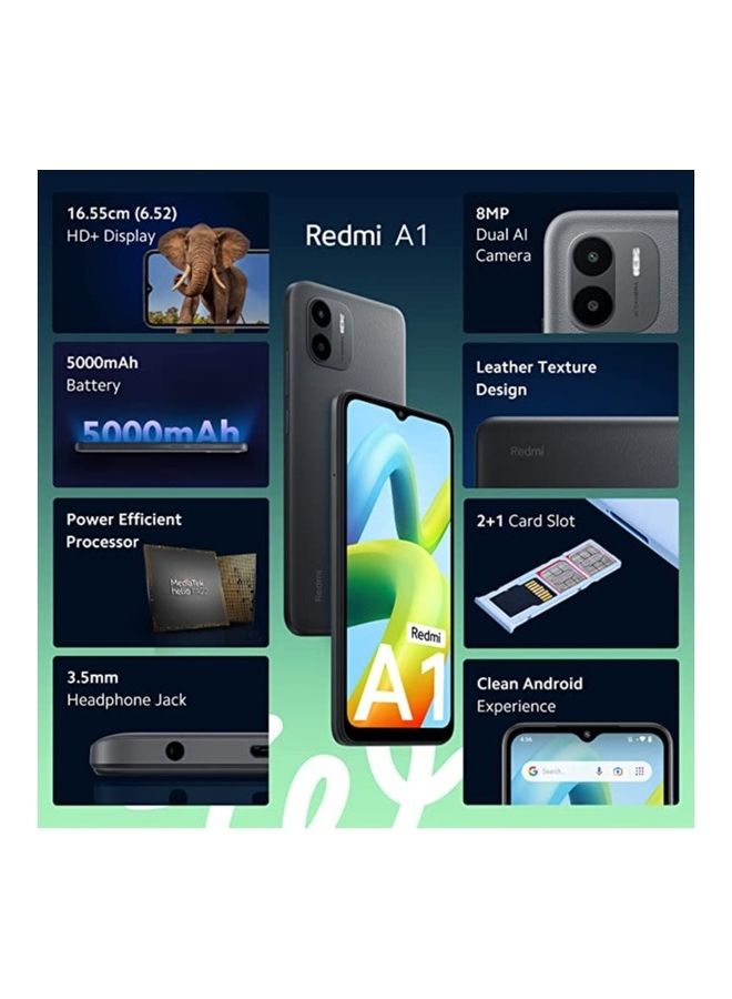 Xiaomi - Redmi A1 Dual Sim Black 2GB RAM 32GB - International Version - Image 1