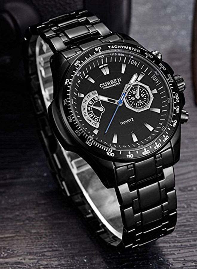 كارين ساعة يد كرونوغراف ستانلس ستيل مقاومة للماء WT-CU-8020-B - 43 ملم - أسود - Image 2