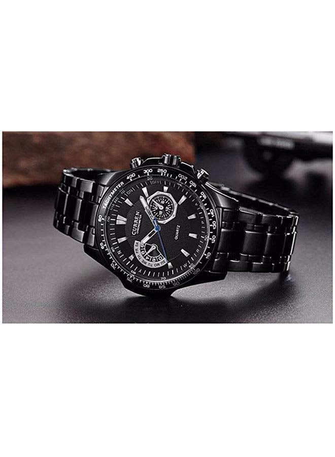 كارين ساعة يد كرونوغراف ستانلس ستيل مقاومة للماء WT-CU-8020-B - 43 ملم - أسود - Image 3