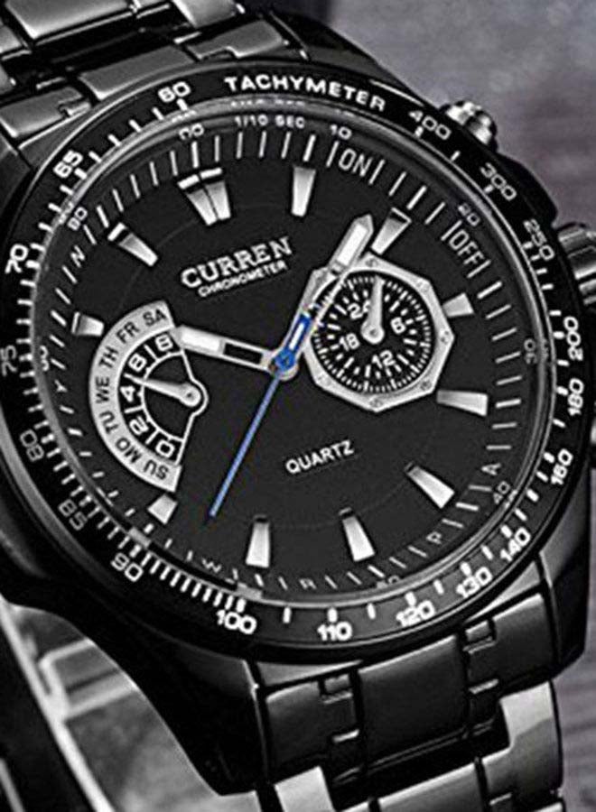 كارين ساعة يد كرونوغراف ستانلس ستيل مقاومة للماء WT-CU-8020-B - 43 ملم - أسود - Image 5