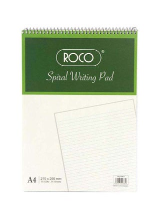 A4 Lined Spiral Standard Writing Notepad White - v1666350838/N15093178A_1