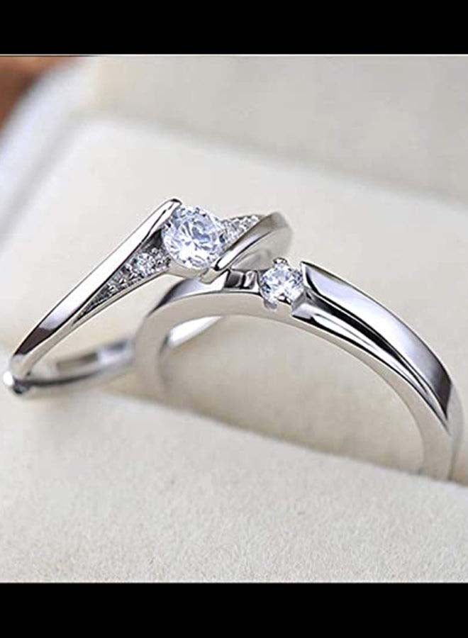 ماركة غير محددة - طقم خاتم مطلي بالفضة الإسترلينية 925 - Image 1