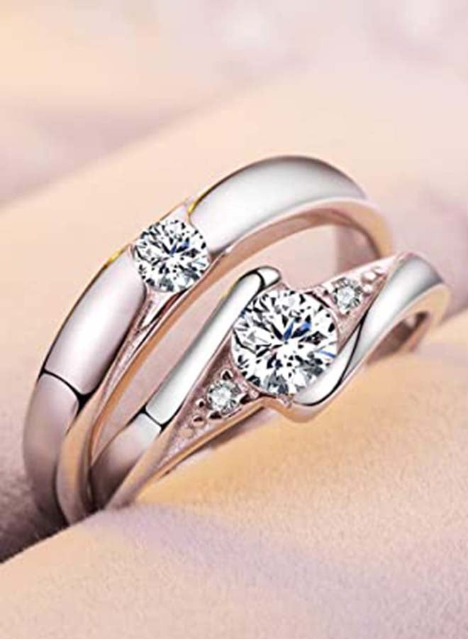 ماركة غير محددة - طقم خاتم مطلي بالفضة الإسترلينية 925 - Image 1
