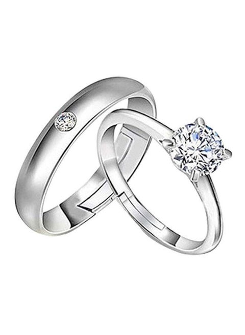 925 Sterling Silver Plated Couple Ring Set