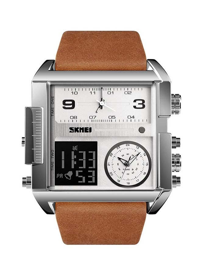 SKMEI - Men's Leather Chronograph Wrist Watch NF01210001 - Image 1