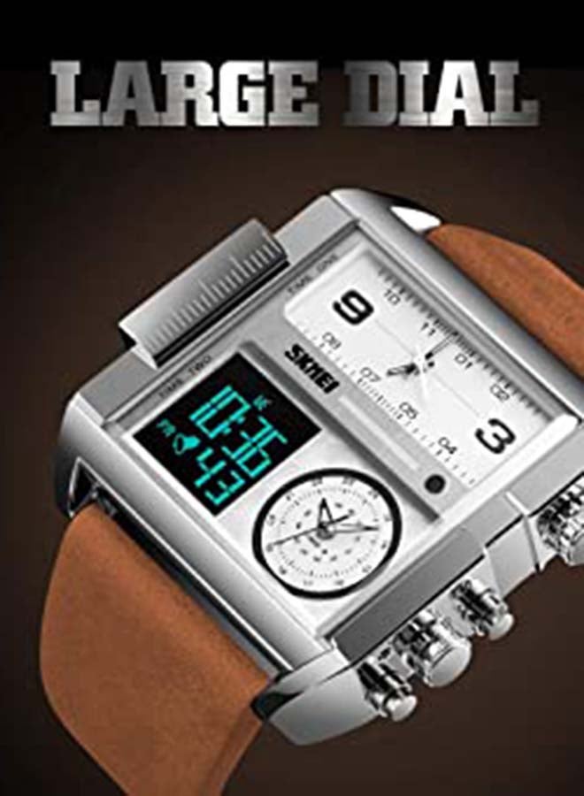 SKMEI - Men's Leather Chronograph Wrist Watch NF01210001 - Image 1