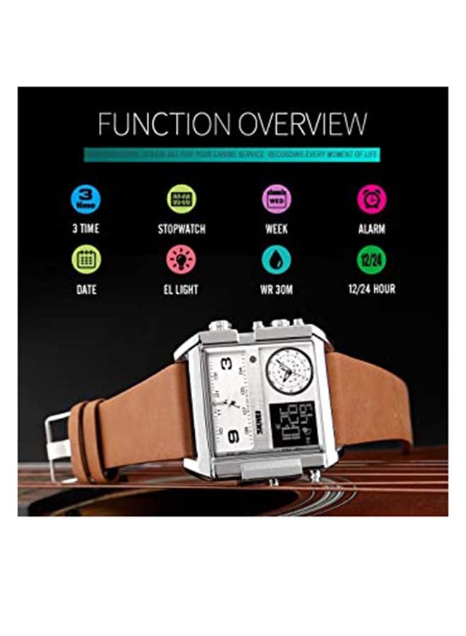 SKMEI - Men's Leather Chronograph Wrist Watch NF01210001 - Image 1