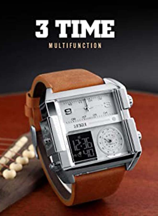 SKMEI - Men's Leather Chronograph Wrist Watch NF01210001 - Image 1