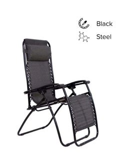 BJM Foldable Adjustable Reclining Chair Black 177x113x68cm  - Image 1