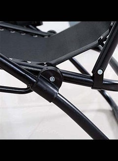 BJM Foldable Adjustable Reclining Chair Black 177x113x68cm  - Image 3