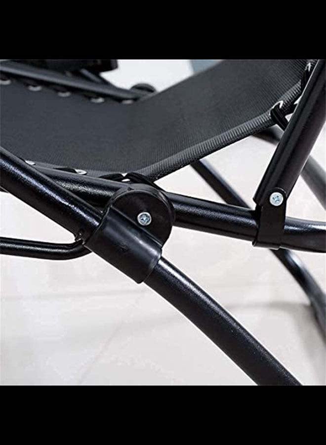 BJM Foldable Adjustable Reclining Chair Black 177x113x68cm  - Image 3