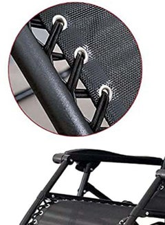 BJM Foldable Adjustable Reclining Chair Black 177x113x68cm  - Image 4