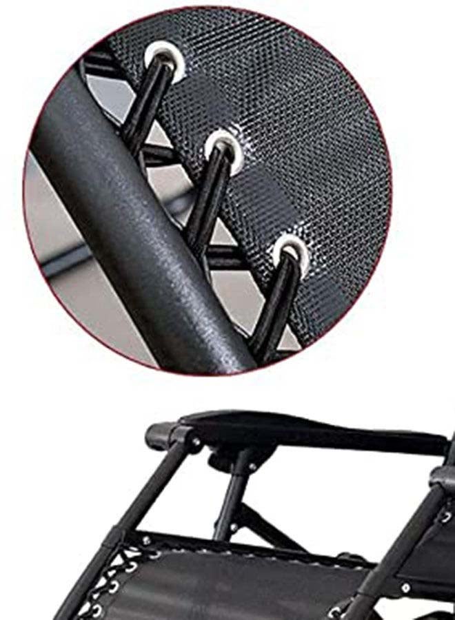 BJM Foldable Adjustable Reclining Chair Black 177x113x68cm  - Image 4