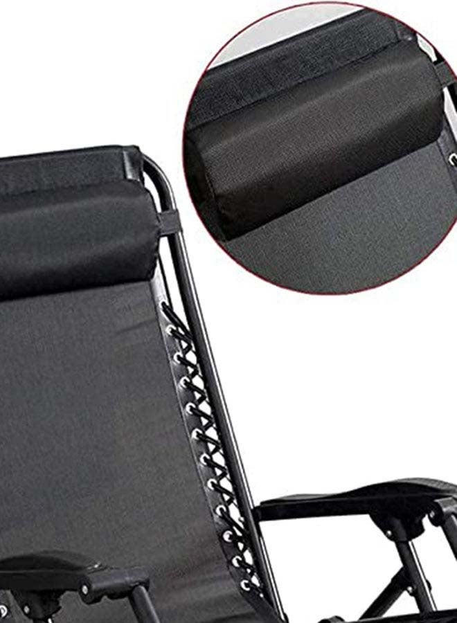 BJM - Foldable Adjustable Reclining Chair Black 177x113x68cm - Image 1