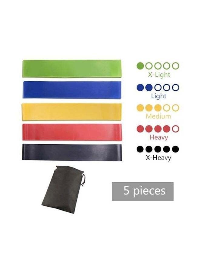 Kanteen Store - Set Of 5 Crossfit Latex Resistance Bands 0.37pound 0.37pound - Image 1