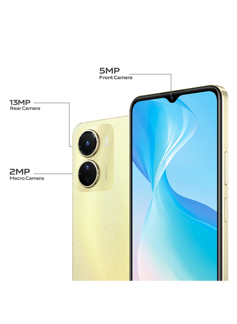 vivo Y16 Dual SIM Drizzling Gold 4GB RAM 64GB With  Wired Earphone and Ring Phone Holder - Image 4