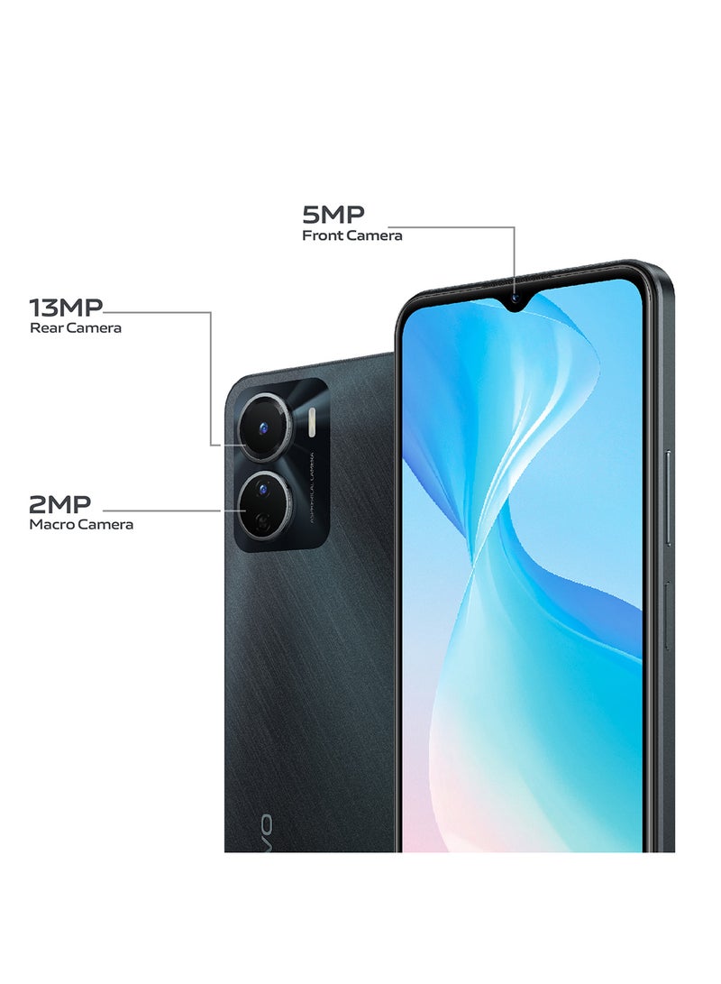 vivo Y16 Dual SIM Stellar Black 4GB RAM 64GB With Wired Earphone and Ring Phone Holder - Image 4