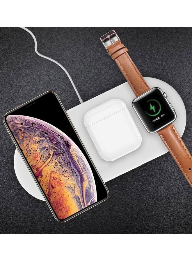 3 in 1 Fast Wireless Charger 15W for iPhone 14 Series Apple Watch 8/Ultra AirPods 3/Pro 2 Compatible with All Qi Enabled Devices White
