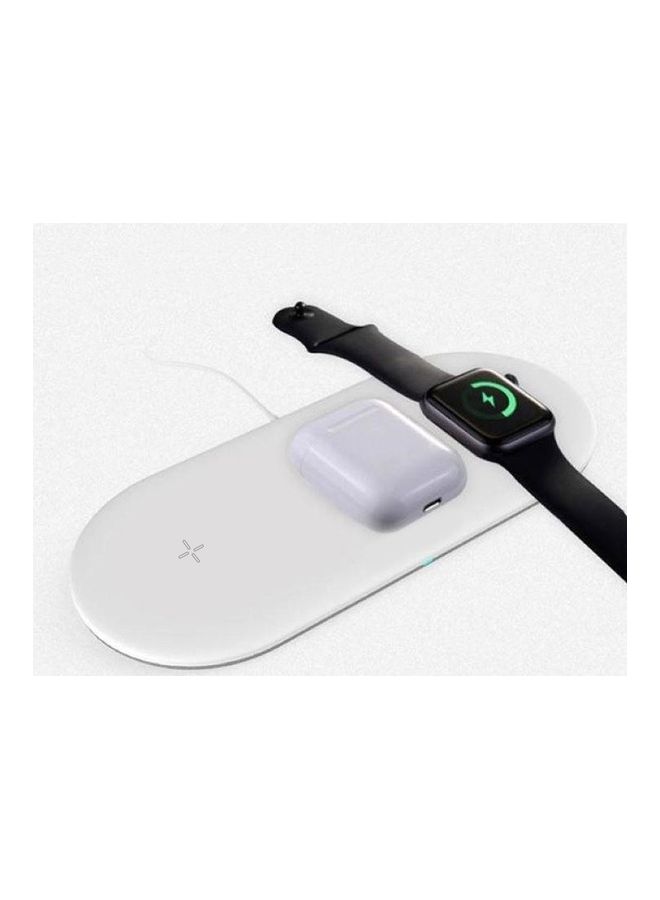 3 in 1 Fast Wireless Charger 15W for iPhone 14 Series Apple Watch 8/Ultra AirPods 3/Pro 2 Compatible with All Qi Enabled Devices White