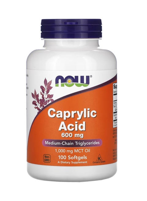 Caprylic Acid Dietary Supplement 600 mg - 100 Softgels